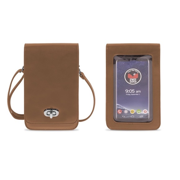 Save the Girls Handbags - Save the Girls Tan Touchscreen Phone RFID Crossbody Purse